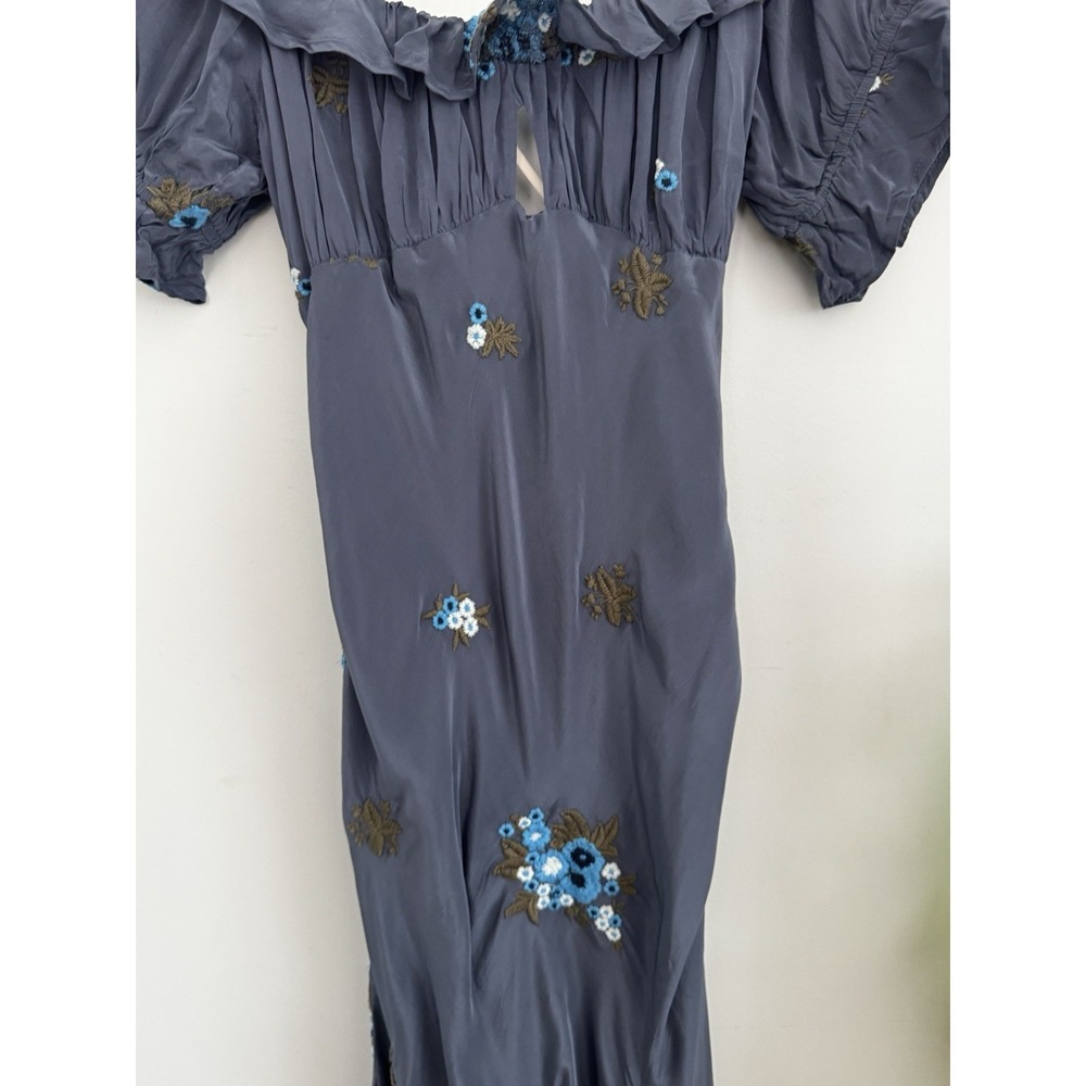 FREE PEOPLE Floral Embroidered Bali Santa Cruz Ruffle Maxi Dress L NWT - Picture 7 of 10
